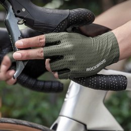 Rękawiczki rowerowe Rockbros oddychające, krótkie palce, rozmiar: M - zielone