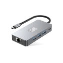 Adapter Tech-Protect HB05 HUB 9w1 USB-C + USB2.0 + USB3.0 + HDMI 4K 60HZ + SD / TF + PD100W + RJ45 - szary