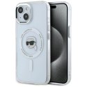 Etui Karl Lagerfeld IML Metal Karl Head MagSafe do iPhone 15 Plus biały