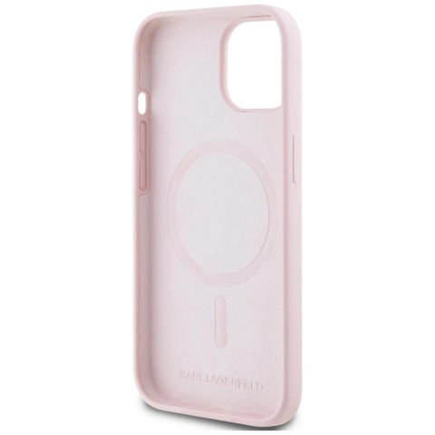 Etui Karl Lagerfeld Silicone Karl&Choupette MagSafe na iPhone 15 Plus - różowe