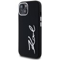 Etui Karl Lagerfeld Silicone Metal Script Logo na iPhone 15 - czarne