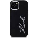 Etui Karl Lagerfeld Silicone Metal Script Logo na iPhone 15 - czarne