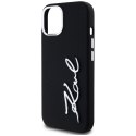 Etui Karl Lagerfeld Silicone Metal Script Logo na iPhone 15 - czarne