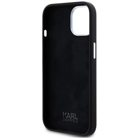 Etui Karl Lagerfeld Silicone Metal Script Logo na iPhone 15 - czarne