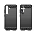 Etui Carbon Case elastyczne silikonowe na Xiaomi Poco F7 Pro - czarne