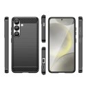 Etui Carbon Case elastyczne silikonowe na Xiaomi Poco F7 Pro - czarne