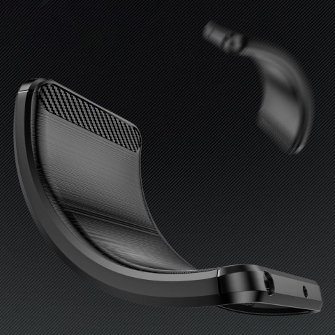 Etui Carbon Case elastyczne silikonowe na Xiaomi Poco F7 Pro - czarne