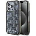 Etui Karl Lagerfeld Liquide Glitter Monogram Gradient na iPhone 15 Pro Max - czarne