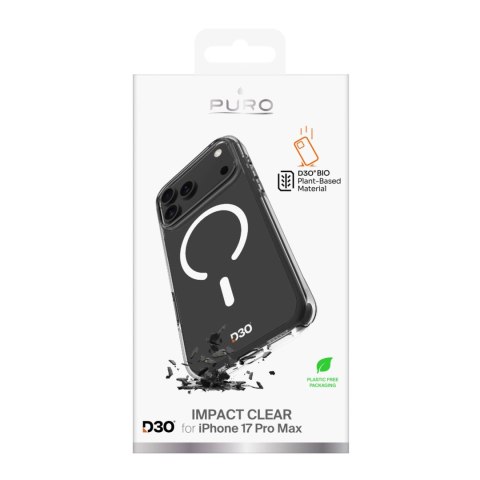 Etui Puro Impact Clear D3O TPU+PC kompatybilne z MagSafe na iPhone 17 Pro Max - przezroczyste