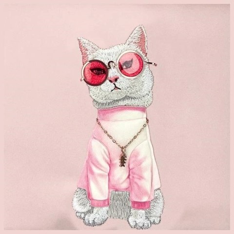Torba na ramię Nimmy Crossbody Glasses Cool Cat - różowa