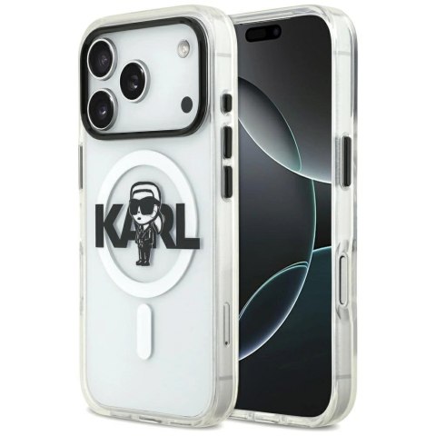 Etui Karl Lagerfeld IML Karl Sketch Logo MagSafe na iPhone 18 Pro / 17 Pro - przezroczyste