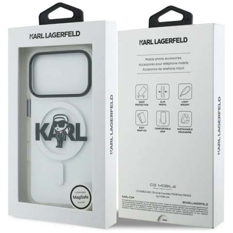 Etui Karl Lagerfeld IML Karl Sketch Logo MagSafe na iPhone 18 Pro / 17 Pro - przezroczyste