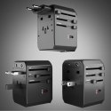 Adapter podróżny SBS uniwersalny GaN 70W 3xUSB-C 2xUSB-A z etui - czarny