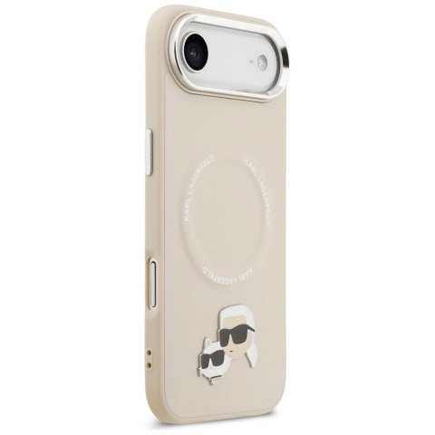 Etui Karl Lagerfeld Karl & Choupette Pins MagSafe do iPhone Air - beżowe