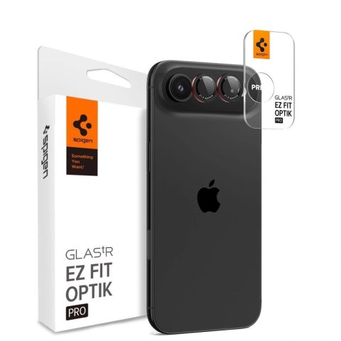 Szkło na obiektyw Spigen Optik Pro L-Series 2-pack na iPhone Air - czarno-czerwone