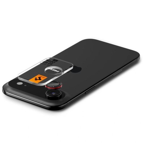 Szkło na obiektyw Spigen Optik Pro L-Series 2-pack na iPhone Air - czarno-czerwone