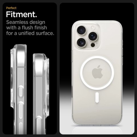 Etui Spigen Thin Fit MagSafe na iPhone 16 Pro Max - przezroczysto-białe