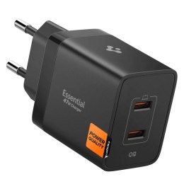 Ładowarka sieciowa Spigen Essential EE472EU 2-porty USC-C 47W - czarna
