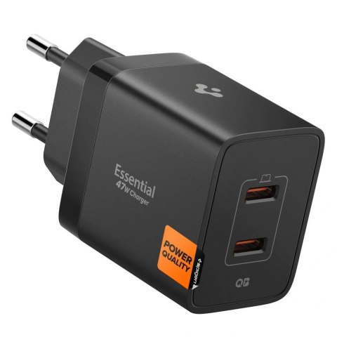 Ładowarka sieciowa Spigen Essential EE472EU 2-porty USC-C 47W - czarna