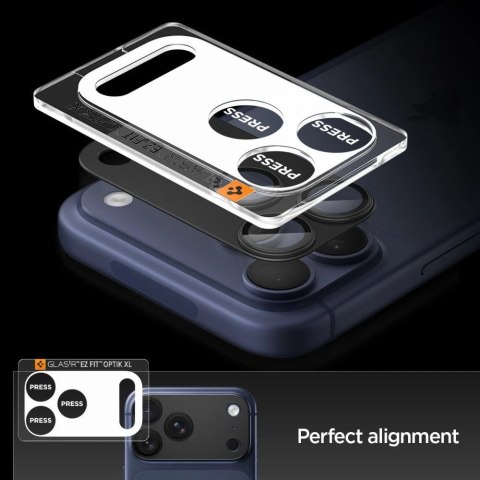 Szkło na obiektyw Spigen Optik Pro XL na iPhone 17 Pro Max - czarne
