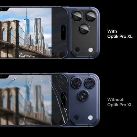 Szkło na obiektyw Spigen Optik Pro XL na iPhone 17 Pro Max - czarne