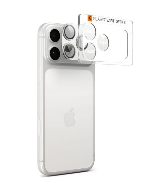Szkło na obiektyw Spigen Optik Pro XL na iPhone 17 Pro Max - srebrne