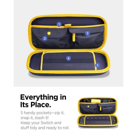 Etui Spigen Nano Pop Pro Pouch na Nintendo Switch 2 - granatowo-żółte