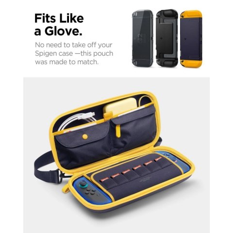 Etui Spigen Nano Pop Pro Pouch na Nintendo Switch 2 - granatowo-żółte