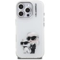 Etui Karl Lagerfeld IML Aquarelle Karl & Choupette & Logo na iPhone 16 Pro Max - białe