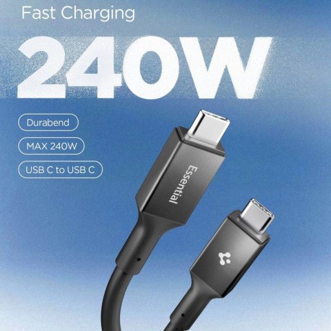 Kabel Spigen Essential EB24012CC USB-C / USB-C 240W 120cm - czarny
