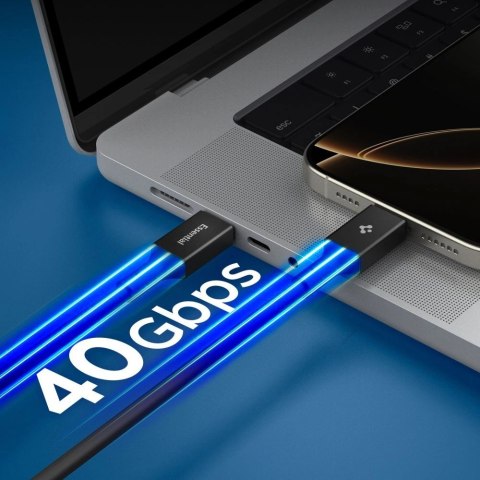Kabel Spigen Essential EB24012CC USB-C / USB-C 240W 120cm - czarny