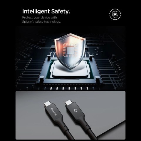 Kabel Spigen Essential EB24012CC USB-C / USB-C 240W 120cm - czarny