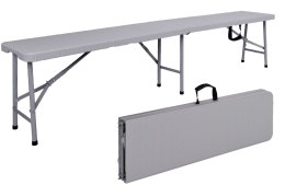 Ławka cateringowa składana w walizkę 180 cm RATTAN szara