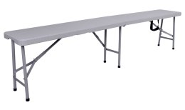 Ławka cateringowa składana w walizkę 180 cm RATTAN szara