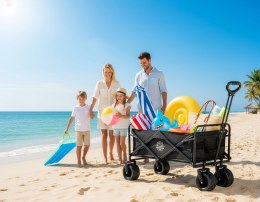 Wózek ogrodowy plażowy składany KORAL czarny