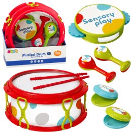 Instrumenty Muzyczne Dla Dzieci Bębenek Grzechotki Tamburyn Kastaniety