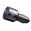 Ładowarka samochodowa Joyroom JR-CCN07 145W 2xUSB-C USB-A + kabel USB-C 100W - ciemnoszara
