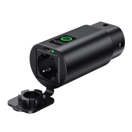 Adapter V2L Type 2 - Schuko 3500W z wyświetlaczem mocy i etui - czarny