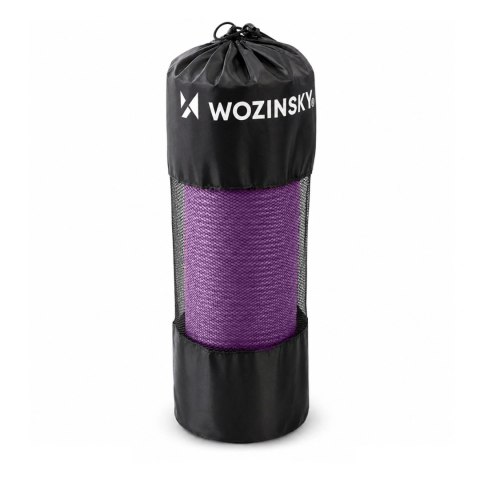 Mata do ćwiczeń Wozinsky WNSP-15F 183 x 61 x 1,5 cm gruba mata gimnastyczna do jogi i fitness - fioletowa