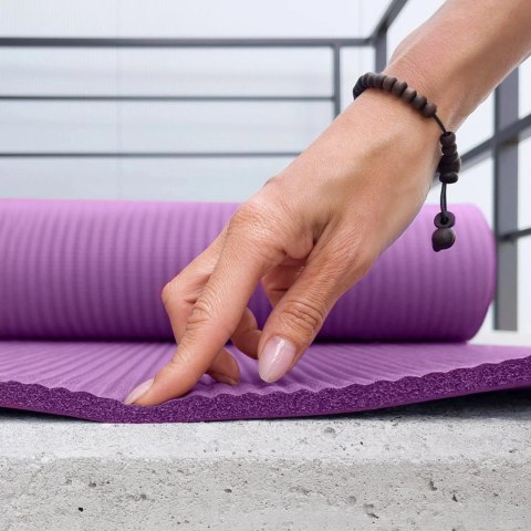 Mata do ćwiczeń Wozinsky WNSP-15F 183 x 61 x 1,5 cm gruba mata gimnastyczna do jogi i fitness - fioletowa