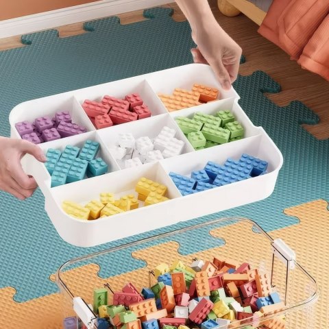 Pudełko 4-piętrowe na zabawki klocki LEGOS
