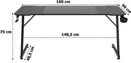 Biurko gamingowe SHADOW GAMER 1.1 160 cm podkładka