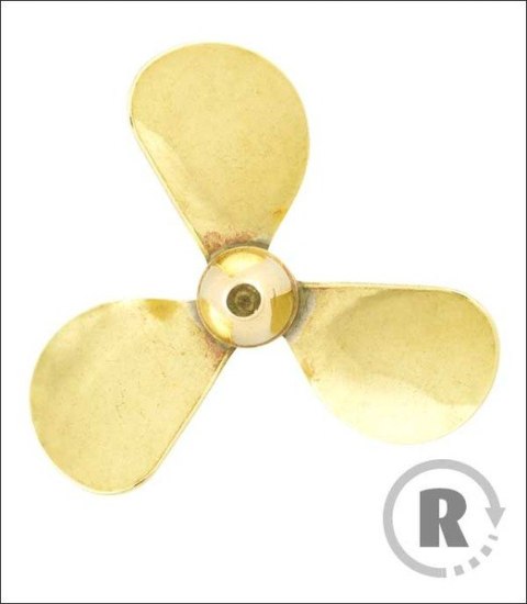 Śruba Mosiężna 3-łopatowa 20mm M4 - prawa (CW) - RABOESCH