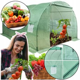 Tunel Ogrodowy Foliowy Szklarnia Na Warzywa Okna Zielony UV 4x2,5x2 M 10M²