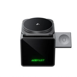 Ładowarka indukcyjna Acefast E34 22,5W 3w1 z wbudowanym kablem na smartfon słuchawki smartwatch - szara