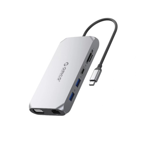 Stacja dokująca USB-C Orico XCR 12w1 2x USB-A 3.1 1x USB-A 2.0 1x USB-C PD 100 W 1x USB-C 3.1 2x HDMI 2.0 4K 60 Hz 1x VGA 1080p 