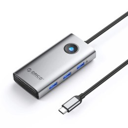 Stacja dokująca USB-C Orico PW11 6w1 3x USB-A 3.0 1x USB-C PD 100 W 1x HDMI 4K 30Hz 1x RJ45 2.5G Ethernet - szara