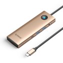 Stacja dokująca USB-C Orico PW11 9w1 2x USB-A 3.0 1x USB-C 3.0 1x USB-C PD 100 1x HDMI 4K 60Hz 1x microSD/SD 1x RJ45 2.5G Ethern