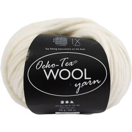 Włóczka wełna Oeko-Tex Złamana Biel 50 g