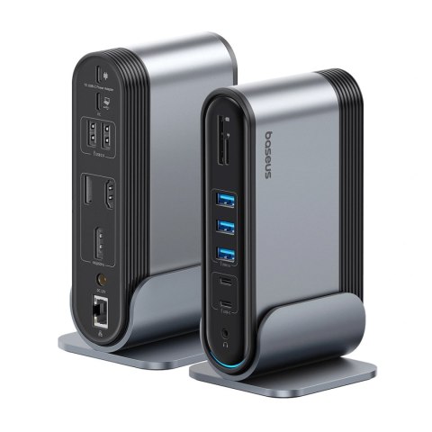 Stacja dokująca USB-C Baseus UnionJoy 2xHDMI4K@60Hz 1xDP4K@60Hz 3xUSB-A3.0 2xUSB-C3.0 2xUSB-A2.0 1xRJ45 PD PC 1xSD+TF 1x3.5mm mi